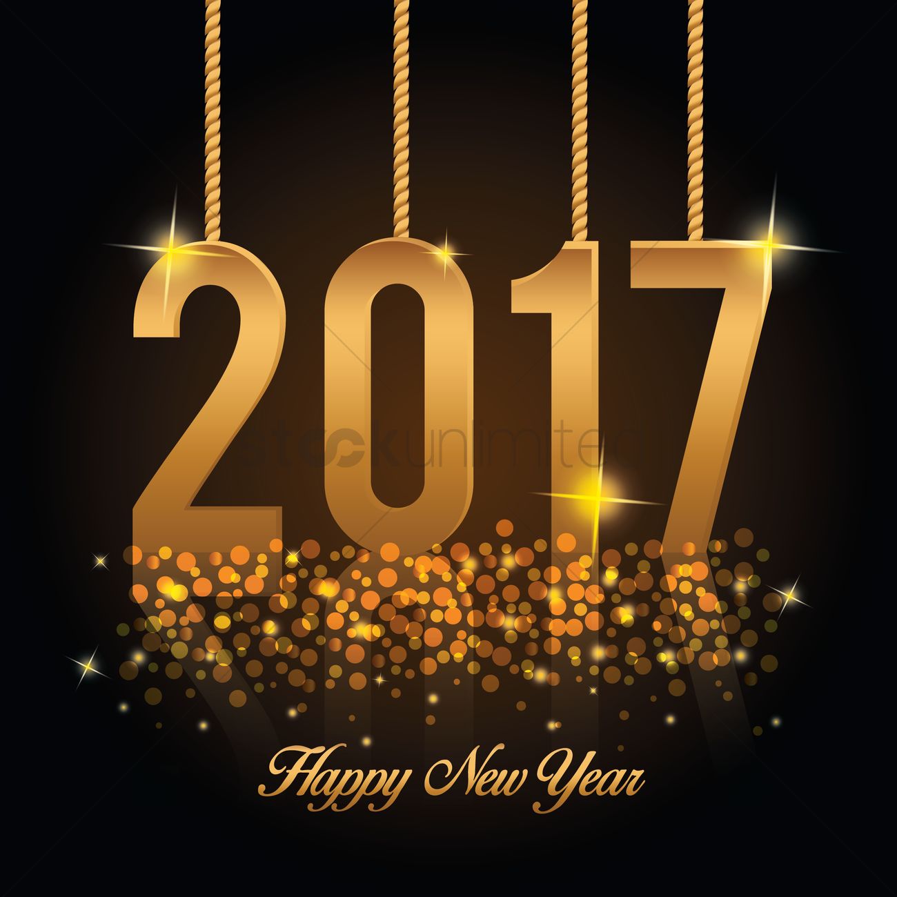 1300x1300 Happy New Year 2017 Vector Image