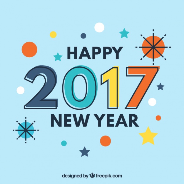 626x626 Happy New Year 2017 Background With Memphis Style Vector Free