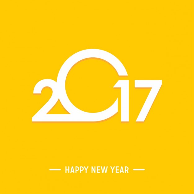 626x626 Happy New Year 2017 Yellow Background Vector Free Download