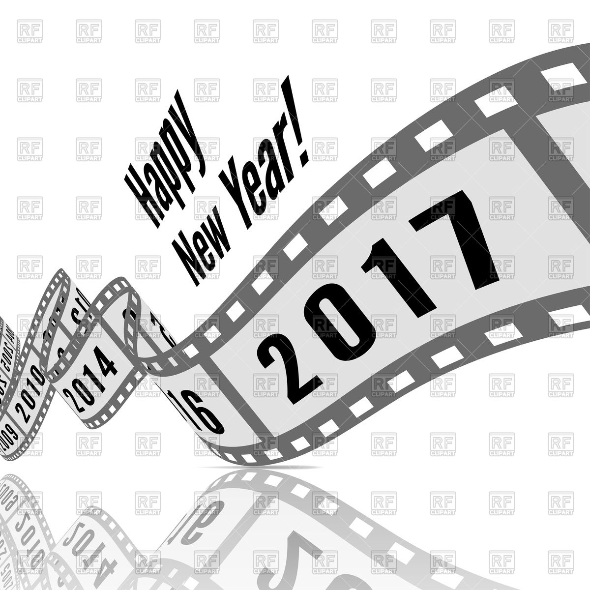 1200x1200 Happy New Year 2017. Film Strip Design. Vector Image Vector