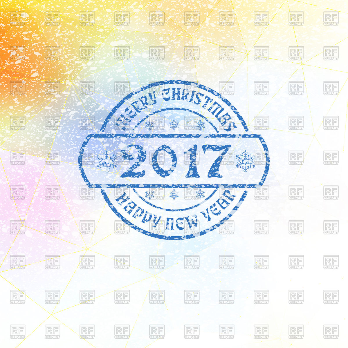 1199x1200 Merry Christmas And Happy New Year 2017 Stamp Vector Image