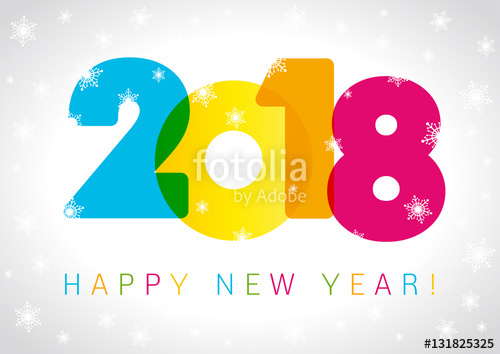 500x354 Happy New Year 2018 Card Text Design. Vector Happy New Year