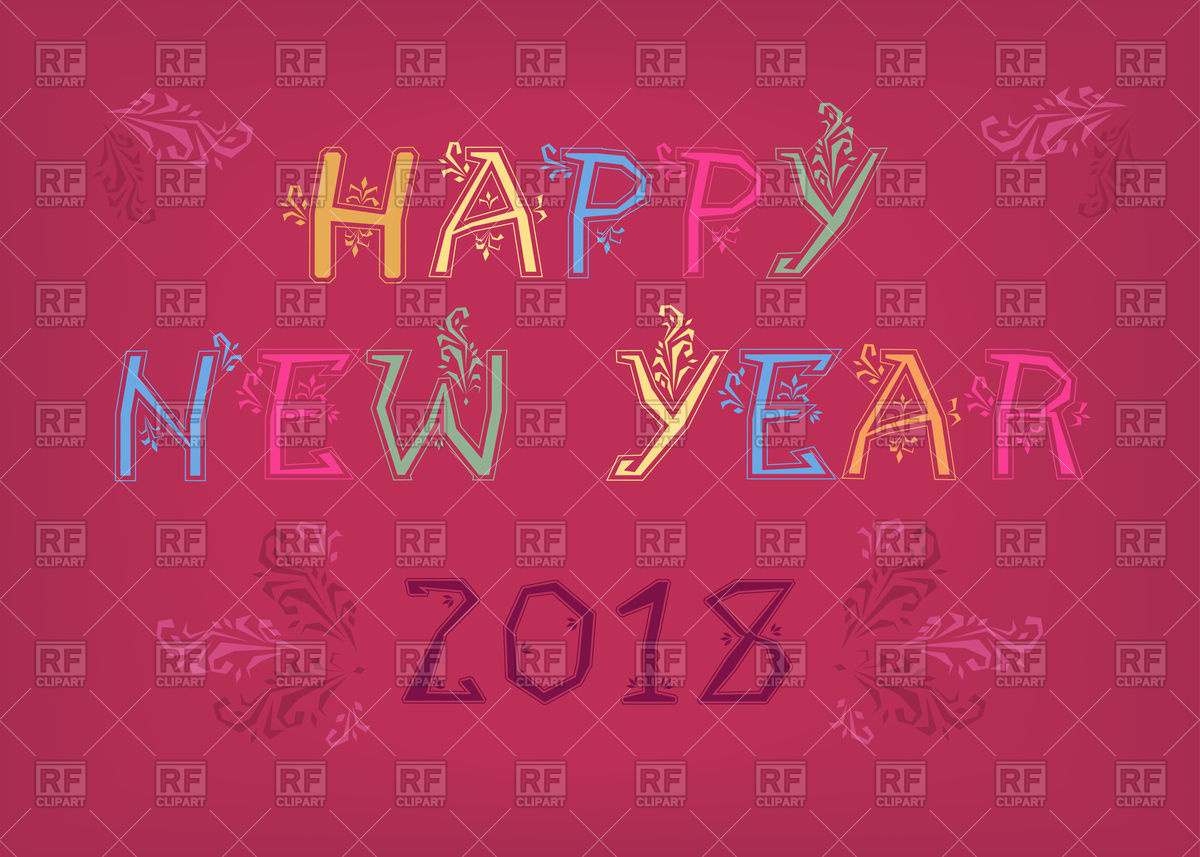 1200x857 Happy New Year 2018 Greeting Card On Pink Background Vector Image