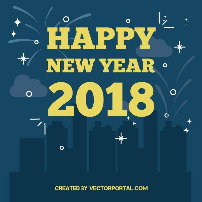 660x660 Happy New Year 2018 Vector Image New Year Vectors And