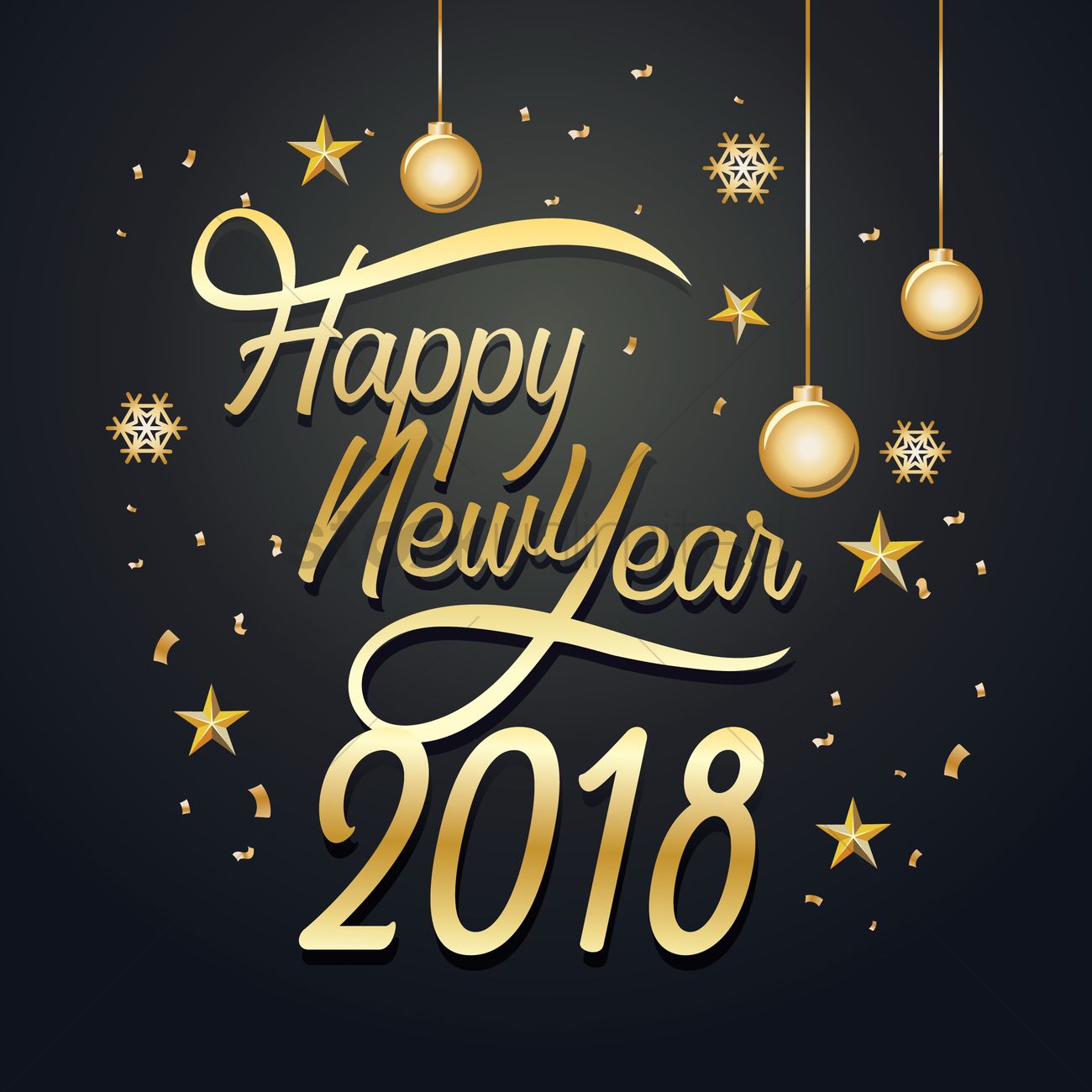 1300x1300 Happy New Year 2018 Vector Image