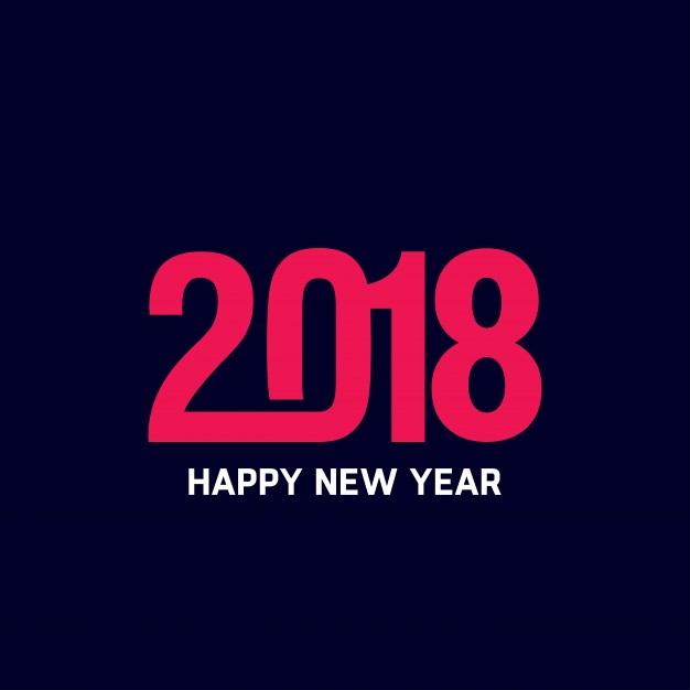 626x626 Happy New Year 2018 Text Design Vector Free Download