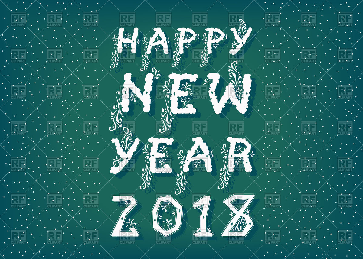 1200x857 Inscription Happy New Year 2018 On Snowy Background Vector Image