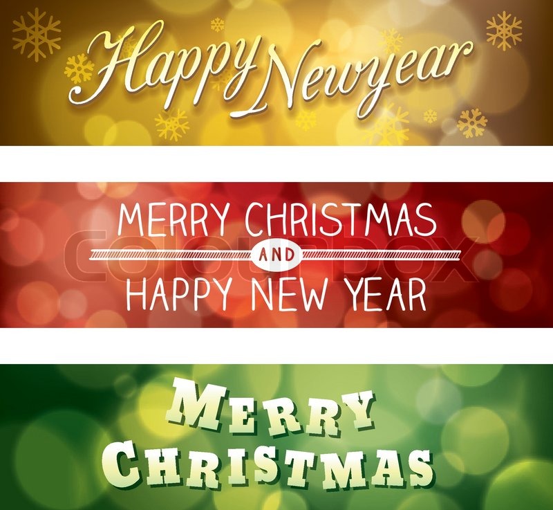 800x737 Merry Christmas And Happy New Year Vector Bokeh Background Banner