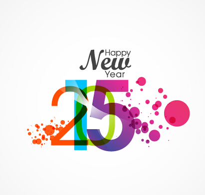 411x391 Watercolor 2015 Happy New Year Vector Free Download