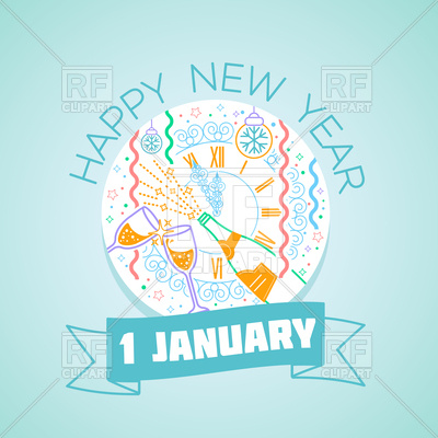 400x400 January 1 Greeting Card