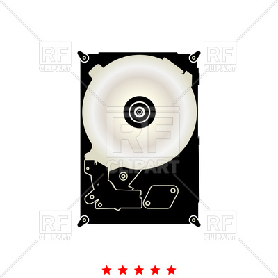 400x400 Hard Drive Disk Black Icon Vector Image Vector Artwork Of