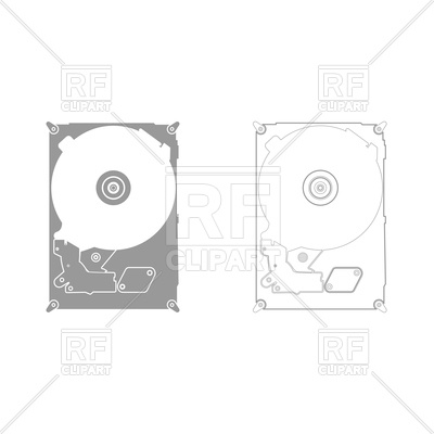 400x400 Hard Drive Disk Grey Set Icon Vector Image Vector Artwork Of