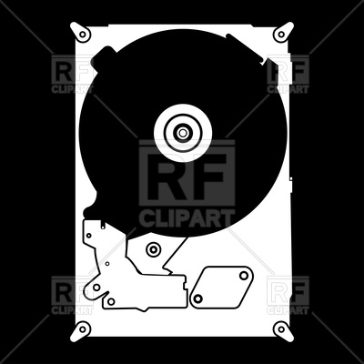 400x400 Hard Drive Disk White Color Icon Vector Image Vector Artwork Of