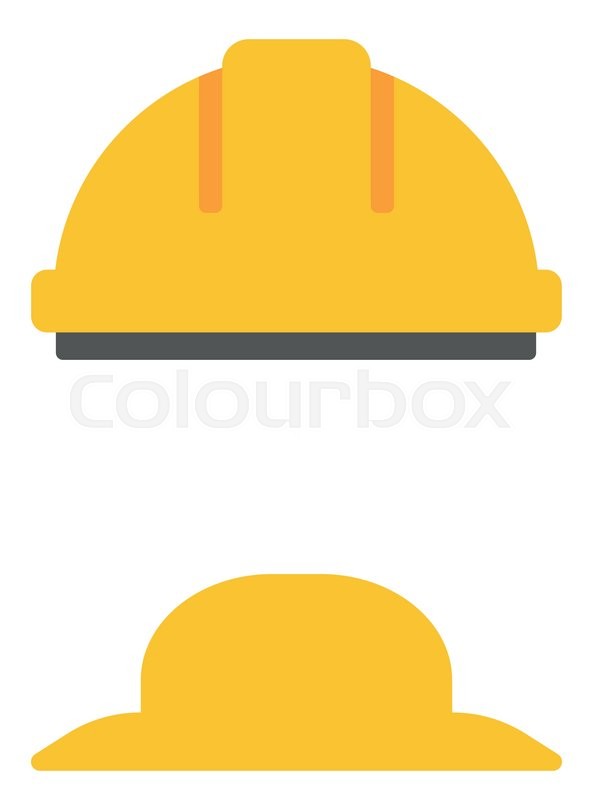 593x800 Hard Hat And Summer Hat Vector Flat Design Illustration Isolated