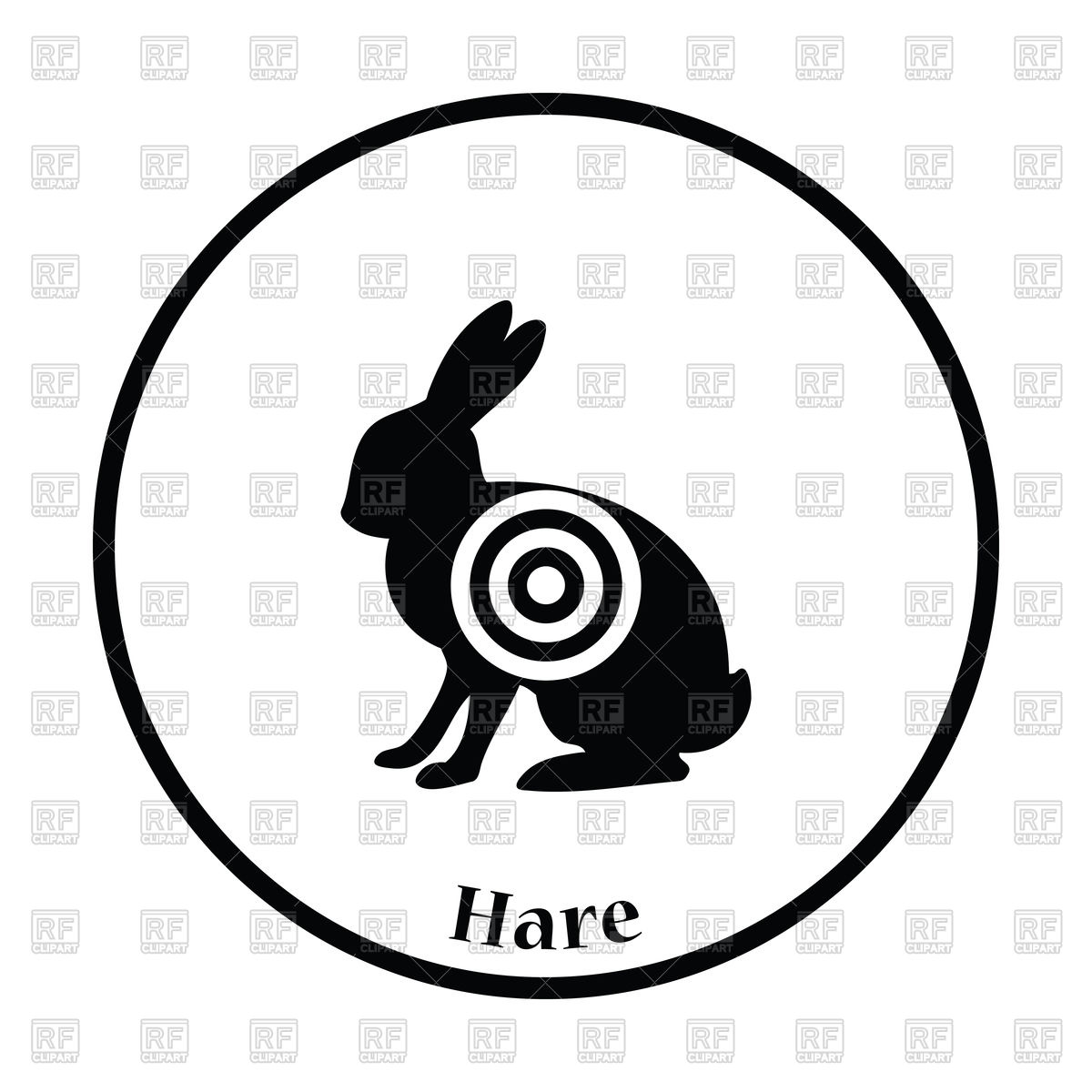 1200x1200 Hare Silhouette With Target Icon Vector Image Vector Artwork Of