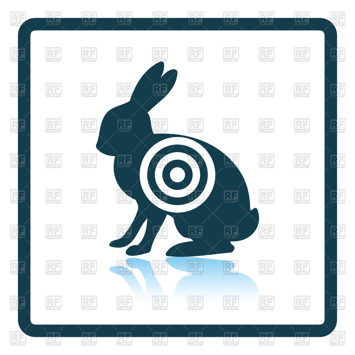 1200x1200 Shadow Reflection Design Of Hare Silhouette With Target Icon