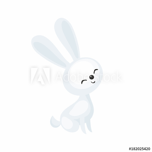 500x500 The Image Of A Cute Cartoon Polar Hare. Vector Illustration.