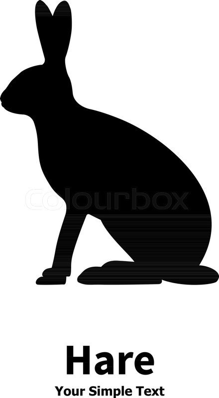 440x800 Vector Illustration Of Black Silhouette Of Hare. Isolated On White