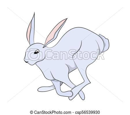 450x397 White Hare Vector, White Background.