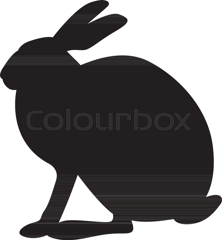738x800 Hare Vector Illustration Black Silhouette Profile Side Stock