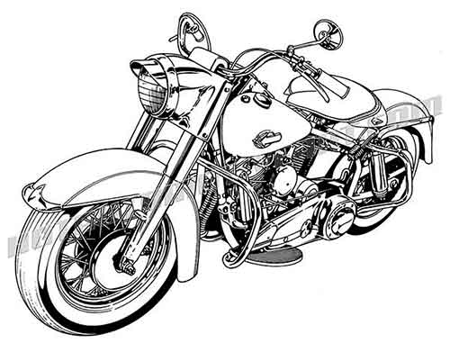 500x391 Harley Davidson Retro Motorcycle Clip Art, Buy Two Images, Get One