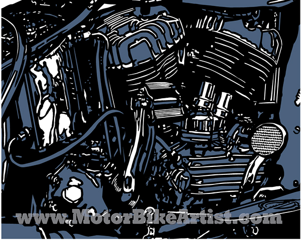 600x479 Harley Davidson Flathead Vintage Motorcycle Vector Art On Wacom