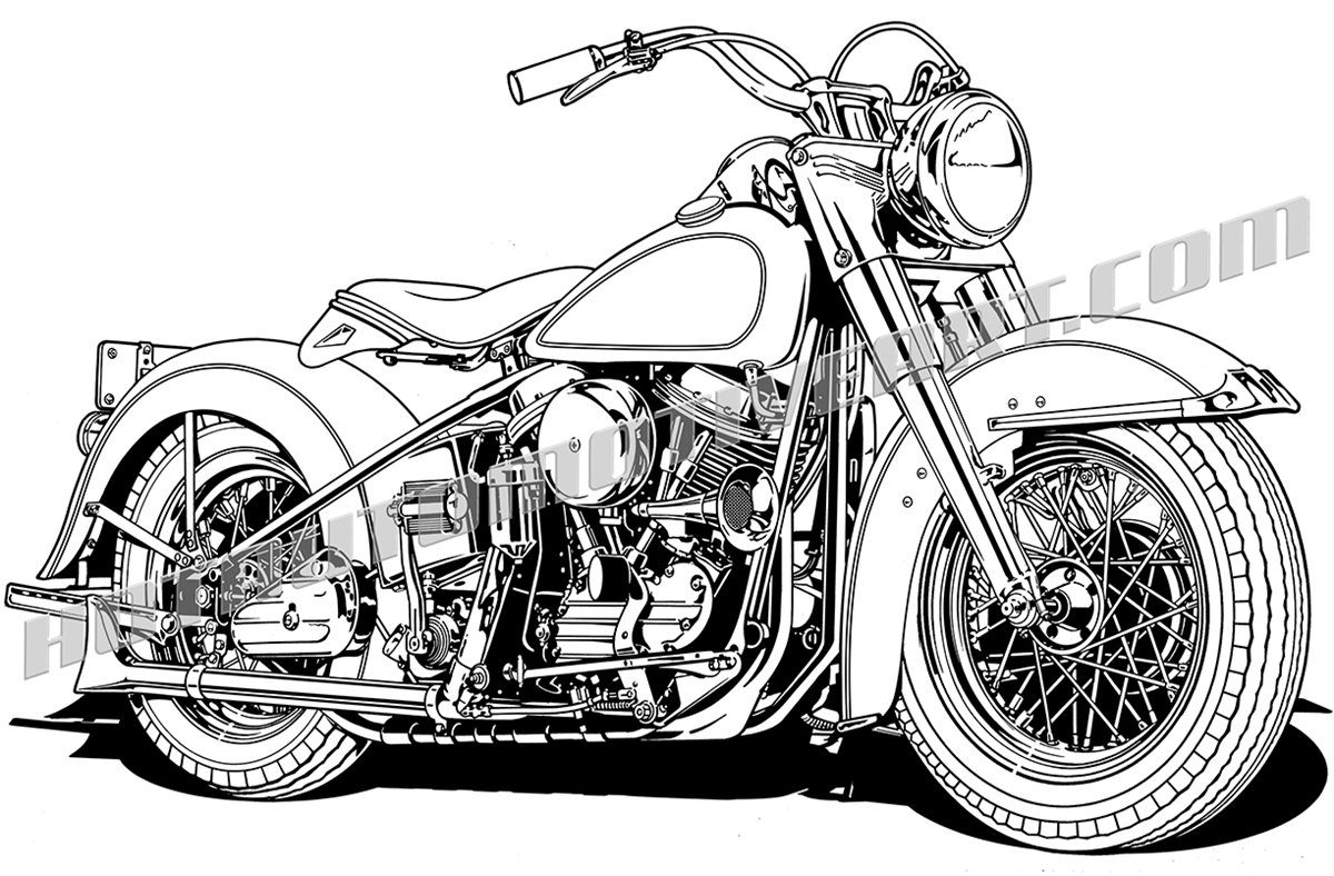 1200x788 Harley Davidson Vintage Motorcycle Clip Art, Buy Two Images, Get