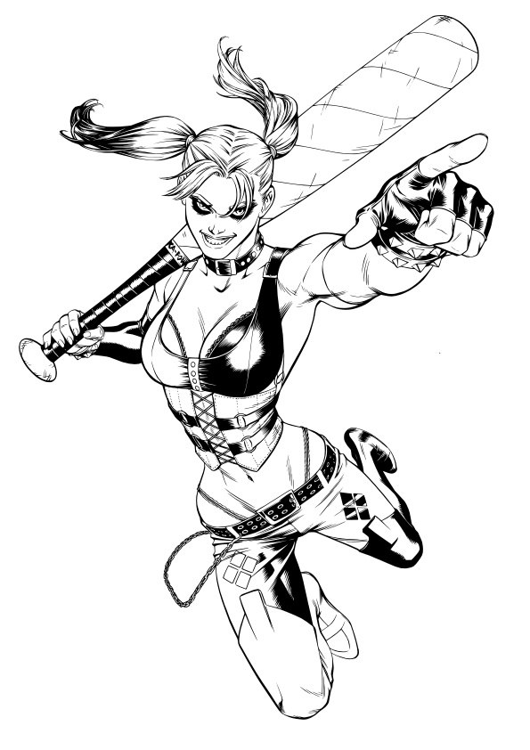 595x842 Harley Quinn Free Vector Download