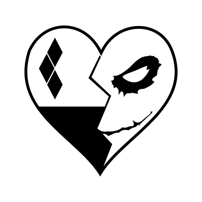 690x690 Joker And Harley Quinn Heart Graphics Design By Vectordesign On Zibbet