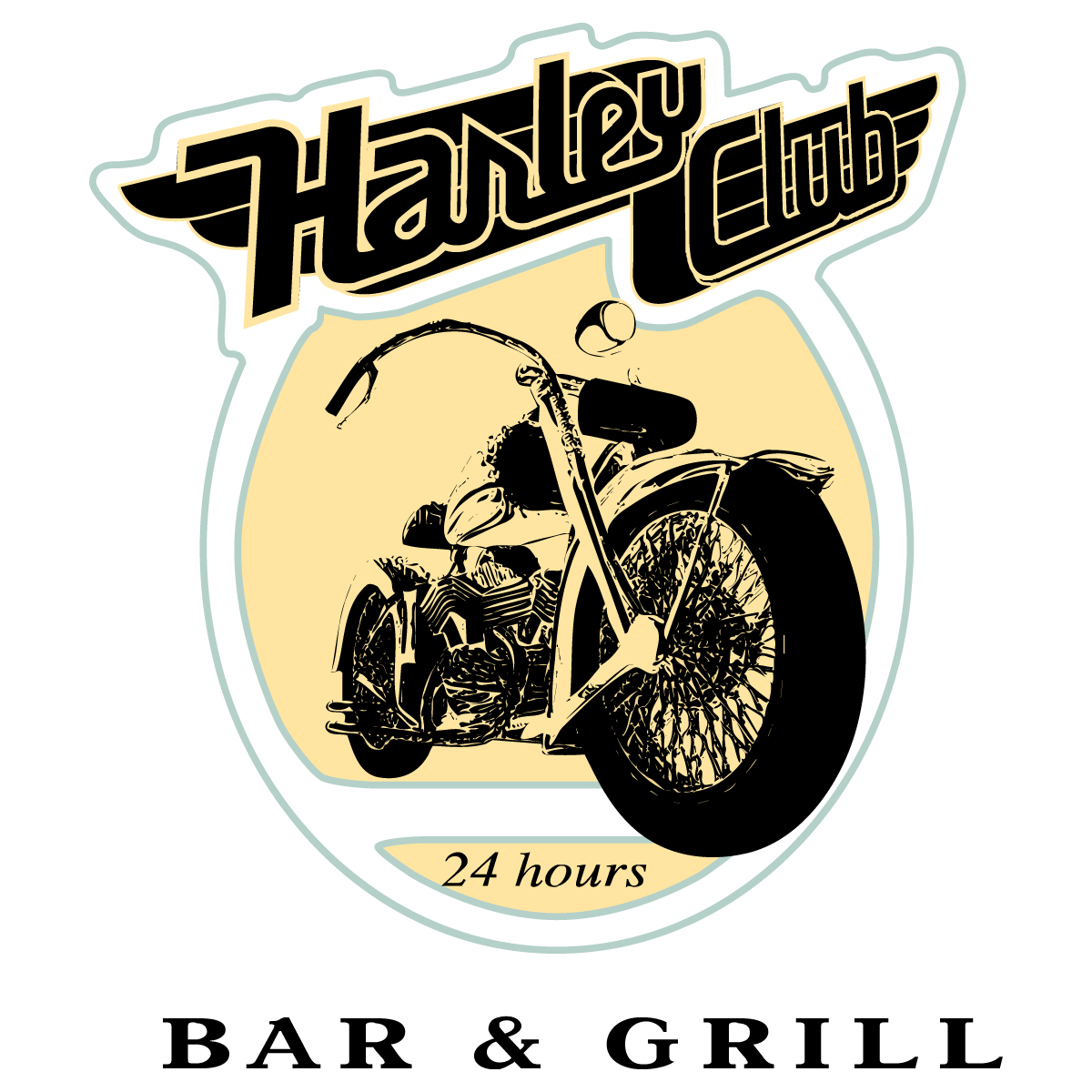 1200x1200 Harley Club Bar And Grill Logo Vector Free Vector Silhouette