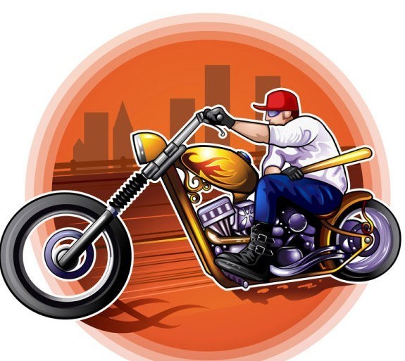 575x513 Free Vector Illustration Of Man Riding The Harley Davidson