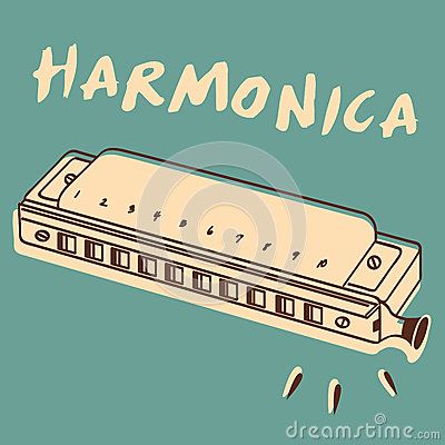 400x400 Harmonica Vector Tuneful Retro Style