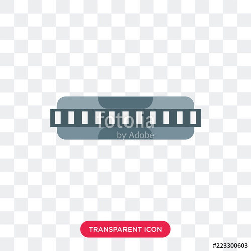 500x500 Harmonica Vector Icon Isolated On Transparent Background