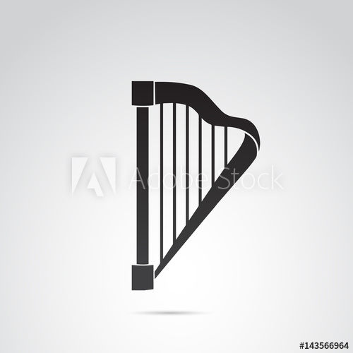 500x500 Harp Vector Icon.