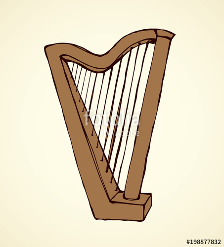 453x500 Harp. Vector Drawing Stock Image And Royalty Free Vector Files On