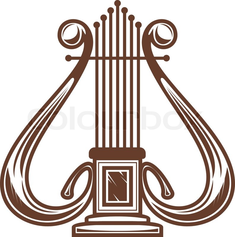 793x800 Musical Harp Isolated On White For Design Stock Vector Colourbox