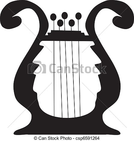 447x470 Silhouette Of Harp.
