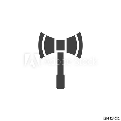 500x500 Double Hatchet Vector Icon. Filled Flat Sign For Mobile Concept