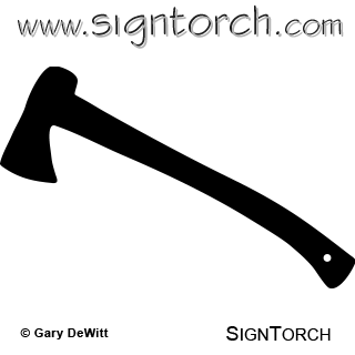320x320 Hatchet Signtorch, Turning Images Into Vector Cut Paths.