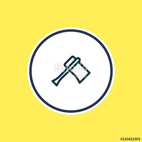500x500 Vector Illustration Of Axe Icon Line. Beautiful Camping Element