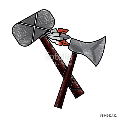 500x500 Hatchet War Club Weapon Ancient Traditional Icon Image Vector