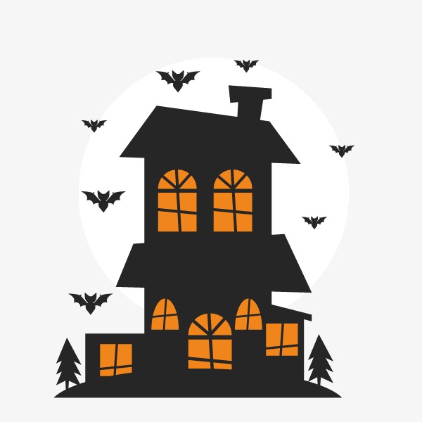 600x600 Vector Halloween Haunted House, Halloween Vector, House Vector