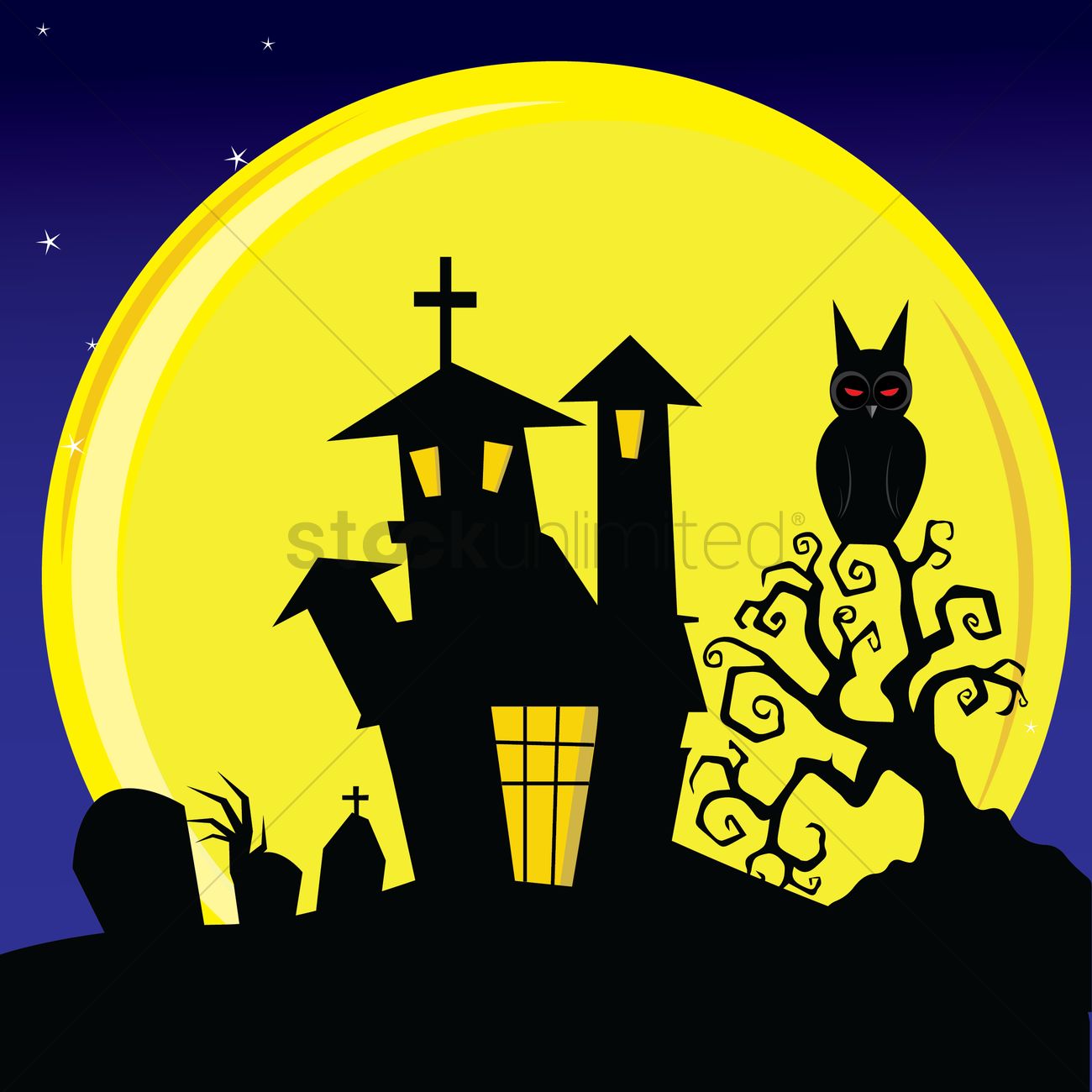 1300x1300 Dark Haunted House Vector Image