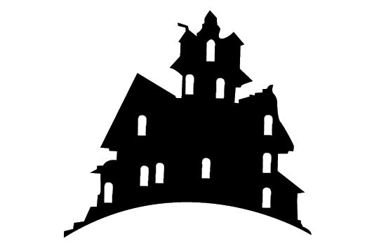 550x354 Free Haunted House Silhouette Vector Clipart Halloween