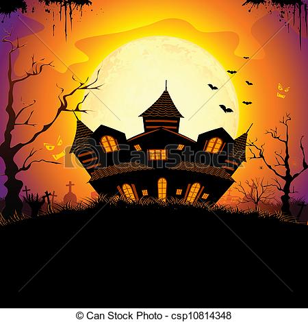 450x470 Drawn Haunted House Vector