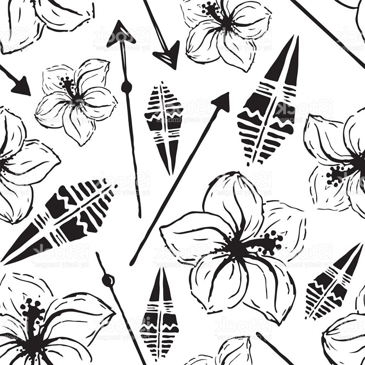 1228x1228 Vector Seamless Pattern Universal Colorful Summer Hawaiian Flow Gm