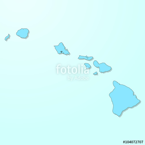 500x500 Hawaii Blue Map On Degraded Background Vector Stock Image And