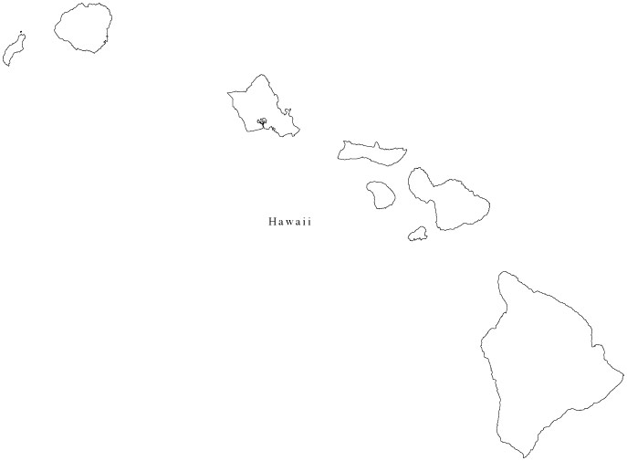 687x505 15 Hawaii Map Outline Vector Images