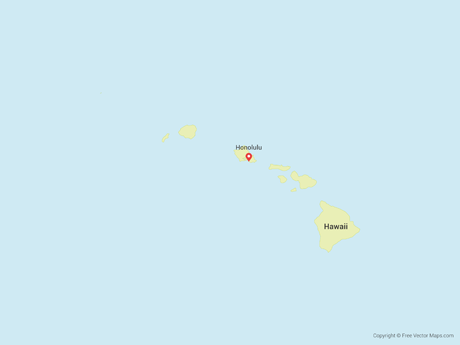 460x345 Vector Map Of Hawaii Free Vector Maps