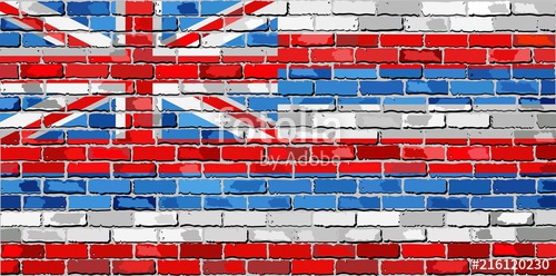 500x248 Flag Of Hawaii On A Brick Wall
